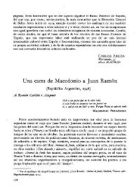 Una carta de Macedonio a Juan Ramón (República Argentina, 1948) / Xulio Ricardo Trigo | Biblioteca Virtual Miguel de Cervantes