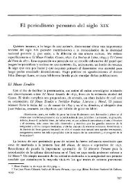 El periodismo peruano del siglo XIX / Carlos García Barrón | Biblioteca Virtual Miguel de Cervantes