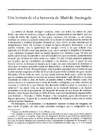 Una lectura de "La herencia de Matilde Arcángel" / José Ortega | Biblioteca Virtual Miguel de Cervantes