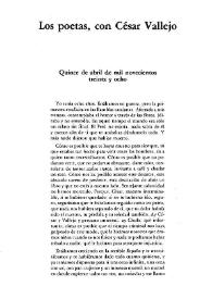 Los poetas, con César Vallejo : Quince de abril de mil novecientos treinta y ocho / Francisca Aguirre | Biblioteca Virtual Miguel de Cervantes