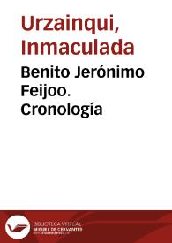 Benito Jerónimo Feijoo. Cronología | Biblioteca Virtual Miguel de Cervantes