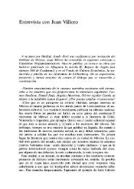 Entrevista con Juan Villoro / concedida a Cuadernos Hispanoamericanos | Biblioteca Virtual Miguel de Cervantes