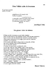 César Vallejo acaba de levantarse / José-Miguel Ullán | Biblioteca Virtual Miguel de Cervantes