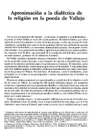 Dialéctica de la religión en la poesía de Vallejo / José Ortega | Biblioteca Virtual Miguel de Cervantes