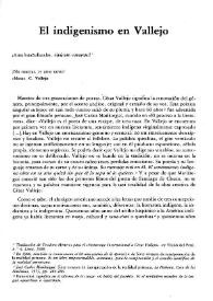 El indigenismo en Vallejo / Carlos Villanes Cairo | Biblioteca Virtual Miguel de Cervantes