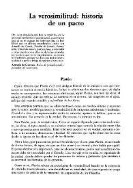 La verosimilitud: historia de un pacto / Blas Matamoro | Biblioteca Virtual Miguel de Cervantes
