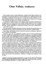César Vallejo, traductor / Gonzalo Santonja | Biblioteca Virtual Miguel de Cervantes