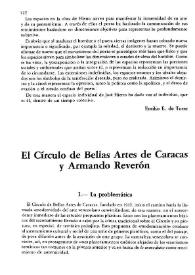 El Círculo de Bellas Artes de Caracas y Armando Reverón / Antonio de Pedro | Biblioteca Virtual Miguel de Cervantes