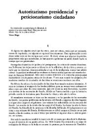 Autoritarismo presidencial y peticionarismo ciudadano / Julián Meza | Biblioteca Virtual Miguel de Cervantes