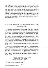 A quince años de la muerte de Juan José Domenchina | Biblioteca Virtual Miguel de Cervantes