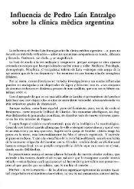 Influencia de Pedro Laín Entralgo sobre la clínica médica argentina / Carlos R. Landa | Biblioteca Virtual Miguel de Cervantes