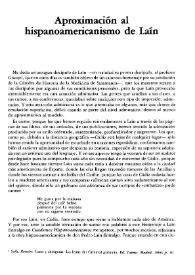 Aproximación al hispanoamericanismo de Laín / Antonio Orozco Acquaviva | Biblioteca Virtual Miguel de Cervantes