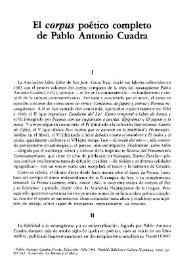 El "corpus" poético completo de Pablo Antonio de Cuadra / Jorge Eduardo Arellano | Biblioteca Virtual Miguel de Cervantes