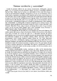 Teresa: confesión y autoridad / Antonio Carreño | Biblioteca Virtual Miguel de Cervantes