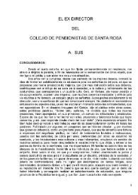 El Ex-Director del Colejio [sic] de Pensionistas de Santa Rosa a sus conciudadanos | Biblioteca Virtual Miguel de Cervantes