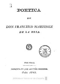 Poética / de Francisco Martínez de la Rosa | Biblioteca Virtual Miguel de Cervantes