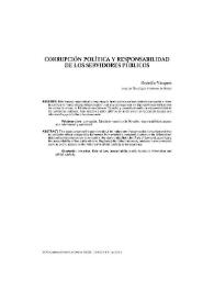 Corrupción política y responsabilidad de los servidores públicos / Rodolfo Vázquez | Biblioteca Virtual Miguel de Cervantes