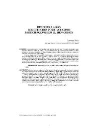 Derecho a algo: los derechos positivos como participaciones en el bien común / Lorenzo Peña | Biblioteca Virtual Miguel de Cervantes
