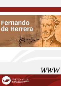 Fernando de Herrera / directores Begoña López Bueno y Juan Montero | Biblioteca Virtual Miguel de Cervantes