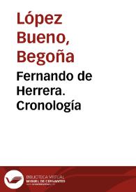 Fernando de Herrera. Cronología / Begoña López Bueno | Biblioteca Virtual Miguel de Cervantes