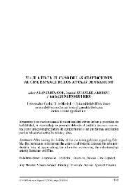 Viaje a Ítaca. El caso de las adaptaciones al cine español de dos Nivolas de Unamuno / Asier Aranzubia Cob, Imanol Zumalde Arregui y Santos Zunzunegui Díez | Biblioteca Virtual Miguel de Cervantes
