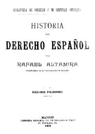 Historia del derecho español | Biblioteca Virtual Miguel de Cervantes