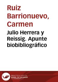 Julio Herrera y Reissig. Apunte biobibliográfico / Carmen Ruiz Barrionuevo | Biblioteca Virtual Miguel de Cervantes