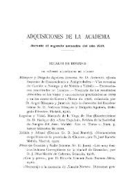 Adquisiciones de la Academia durante el segundo semestre del año 1920 | Biblioteca Virtual Miguel de Cervantes