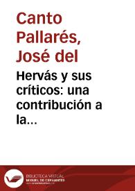 Hervás y sus críticos: una contribución a la historiografía lingüística española | Biblioteca Virtual Miguel de Cervantes