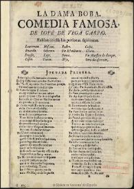 La dama boba / comedia famosa de Lope de Vega Carpio | Biblioteca Virtual Miguel de Cervantes