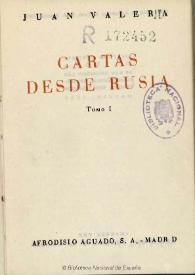 Cartas desde Rusia. Tomo I / Juan Valera | Biblioteca Virtual Miguel de Cervantes