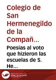 Poesias al voto que hizieron las escuelas de S. Hermenegildo a la Concepcion de Maria S.N. | Biblioteca Virtual Miguel de Cervantes