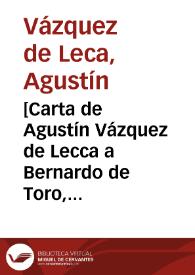 [Carta de Agustín Vázquez de Lecca a Bernardo de Toro, Madrid 29-07-1622]. | Biblioteca Virtual Miguel de Cervantes