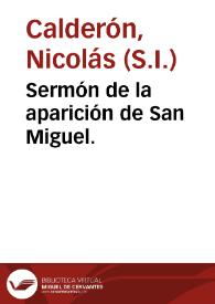 Sermón de la aparición de San Miguel. | Biblioteca Virtual Miguel de Cervantes