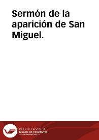 Sermón de la aparición de San Miguel. | Biblioteca Virtual Miguel de Cervantes