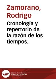 Cronología y repertorio de la razón de los tiempos. | Biblioteca Virtual Miguel de Cervantes