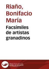 Facsímiles de artistas granadinos | Biblioteca Virtual Miguel de Cervantes