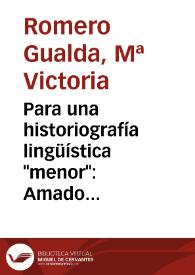 Para una historiografía lingüística "menor": Amado Nervo y Alfonso Reyes | Biblioteca Virtual Miguel de Cervantes