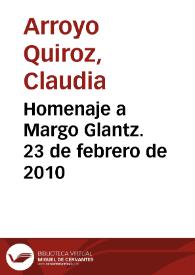 Homenaje a Margo Glantz. 23 de febrero de 2010 | Biblioteca Virtual Miguel de Cervantes