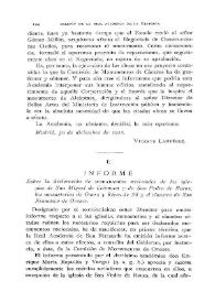 Informe sobre la declaración de monumentos nacionales de las iglesias de San Miguel de Celanova y de San Pedro de Rocas, los monasterios de Osera y Rivas de Sil y el claustro de San Francisco de Orense / Eduardo Ibarra y Rodríguez | Biblioteca Virtual Miguel de Cervantes
