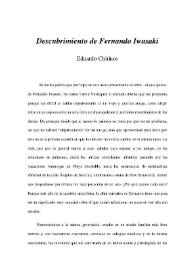 Descubrimiento de Fernando Iwasaki / Eduardo Chirinos | Biblioteca Virtual Miguel de Cervantes
