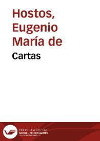 Cartas / E. M. de Hostos | Biblioteca Virtual Miguel de Cervantes