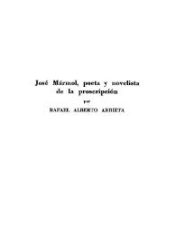José Mármol, poeta y novelista de la proscripción / Rafael Alberto Arrieta | Biblioteca Virtual Miguel de Cervantes