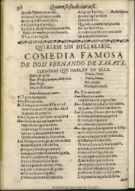 Quererse sin declararse / de don Fernando de Zarate | Biblioteca Virtual Miguel de Cervantes