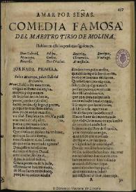 Amar por señas / del maestro Tirso de Molina | Biblioteca Virtual Miguel de Cervantes