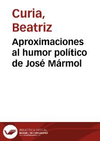 Aproximaciones al humor político de José Mármol | Biblioteca Virtual Miguel de Cervantes