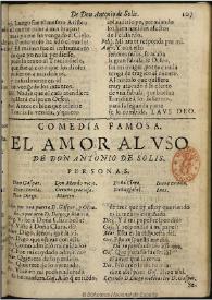 El amor al uso: comedia famosa / Antonio de Solís y Rivadeneyra; edición a cargo de Judith Farré | Biblioteca Virtual Miguel de Cervantes