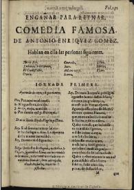 Engañar para reynar / de D. Pedro Calderón de la Barca | Biblioteca Virtual Miguel de Cervantes