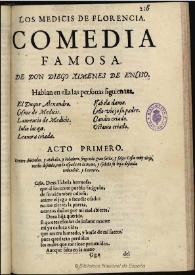 Los Medicis de Florencia / de don Diego Ximenez de Enciso | Biblioteca Virtual Miguel de Cervantes
