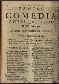 Antes que todo es mi amigo [1777] / de Don Fernando de Zarate | Biblioteca Virtual Miguel de Cervantes